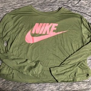 Nike Cropped Long Sleeve Crop Top - L